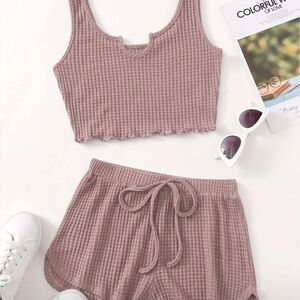 Pink Waffle Pajama Lounge Set